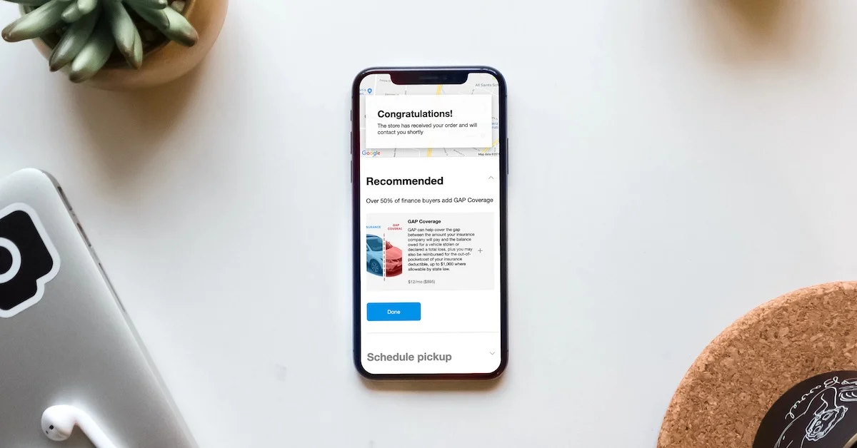 Modal checkout on iPhone